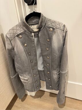 Pierre Balmain | Jackets & Coats | Balmain Silver Leather Jacket